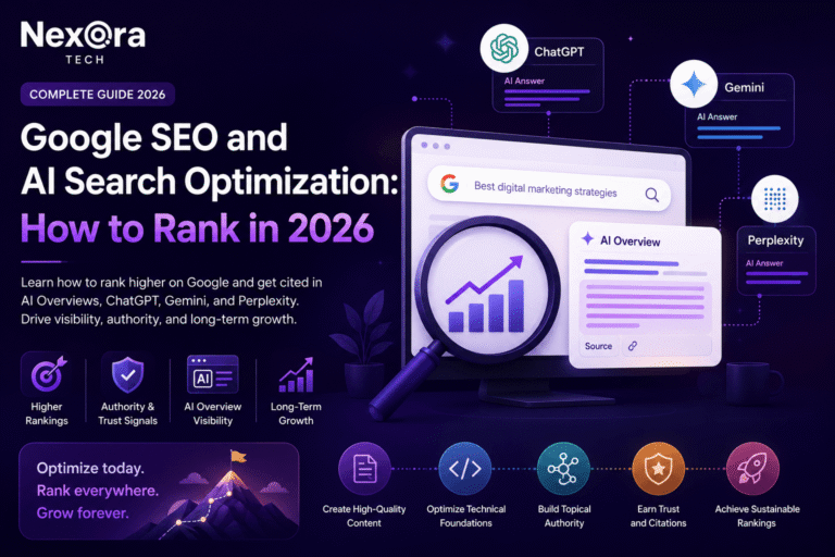 Google SEO and AI Search Optimization guide for ranking in Google AI Overviews, ChatGPT, Gemini, and Perplexity in 2026.